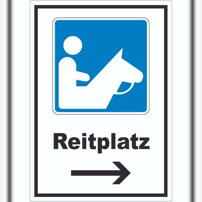HB-Druck Reitplatz Aufkleber mit Pfeil rechts A7 (74x105mm)