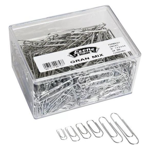 Leone Dellera Leone Dell'Era FZ500GMIX Mixed Box of 500 Paperclips (500x) (FZ500GMIXS)