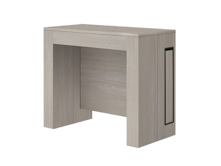 Table console à rallonge en bois, finition orme perlé 90×45-90×295 cm