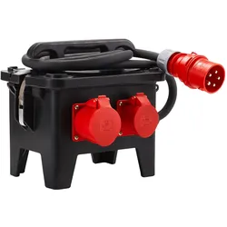 HEDI Steckdosenverteiler aus Vollgummi, 400V/32A-Ausführung 4x Schutzkontakt-Steckdosen 250 V + 1x C - KVW401132N6I