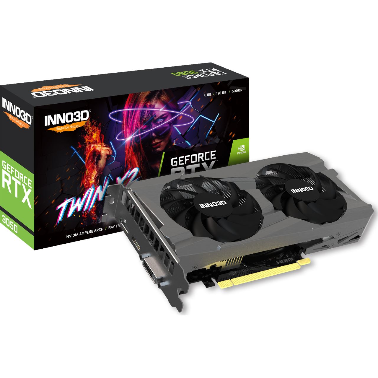6GB INNO3D GeForce RTX 3050 Twin X2 LHR Aktiv PCIe 4.0 x16 (x8) (Retail)