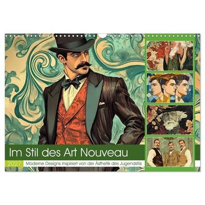 Im Stil des Art Nouveau (Wandkalender 2027 DIN A3 quer), CALVENDO Monatskalender