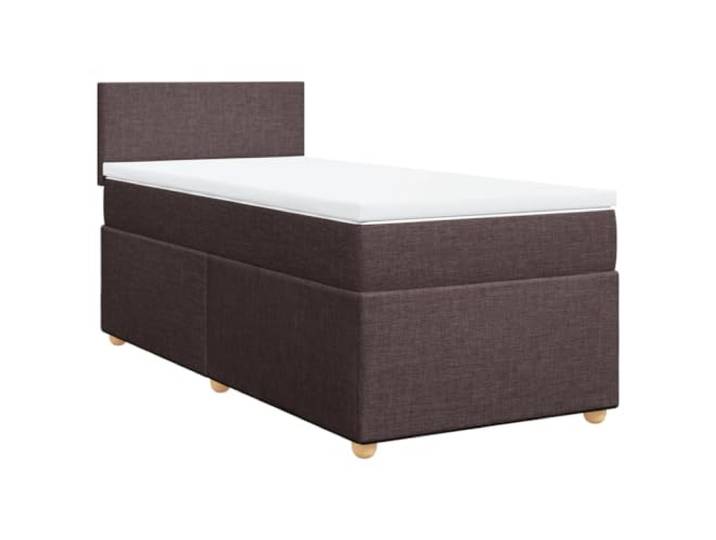 KKgypkn Boxspringbett mit Matratze Dunkelbraun 90x200 cm Stoff – Taschenfederkernmatratze mit Lattenrost für erholsame Nachtruhe