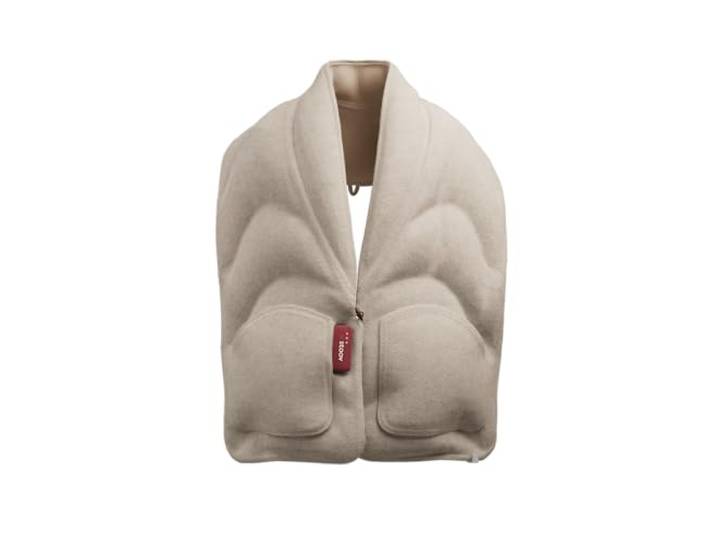 Stoov Kokoon³ XL - Kabellose Wärme - Wärmeschal - Soft Beige Infrarot-Technologie - Wiederaufladbares Schulter-Wärmekissen - Mit automatischer Abschaltung - 35 x 190 cm - Soft Beige