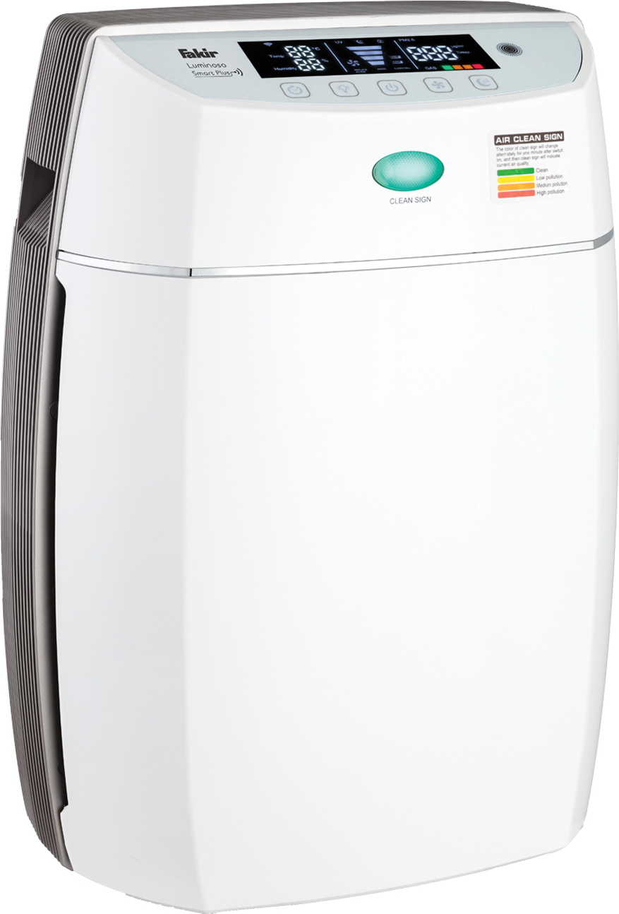 Fakir Luminoso Smart - Ionen-Luftreiniger mit 6-fach Filtertechnologie, Filtert bis zu 99,9% der Viren, Pollen etc., Air Purifier mit Fernbedienung