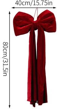 Rare Purchases Christmas Tree Decoration, Large Wine Red Bow Pendant, Non Fallen Elegant Bow For Festive Holiday Decor 1pc Trumpet