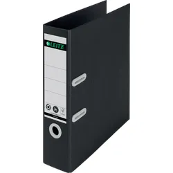 LEITZ 10180095 - Qualitäts-Ordner 180°, Recycle-Serie, schwarz, 80 mm