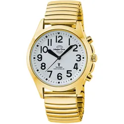Master Time MTLA-10943-12Z Sprechende Damen-Funkuhr Goldfarben mit Zugband