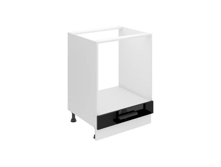 Belini Unterschrank Küche, Küchenunterschrank 60 cm Breite. SDP Küchenunterschrank ohne Arbeitsplatte. Küchenschrank ohne Tür, mit Schubladen, Schwarz Hochglanz