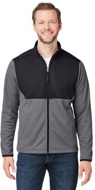CORE365 CE74 Men's Venture Heathered Stripe Hybrid Jacket in Black/White size Medium   Polyester