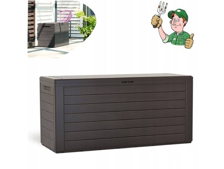 Prosperplast - Boîte À Jardin 280l Plastique Ocre Foncé Woodebox 116 X 43\,3 X 55 Cm - Ocre Foncé