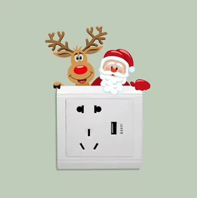 Inspire Picks Festive Christmas Switch Wall Sticker Removable Holiday Wall Decoration kg118