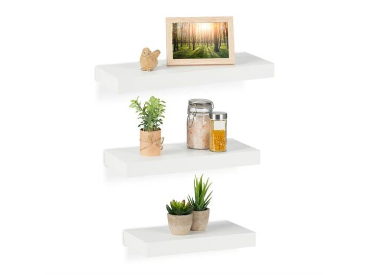 Relaxdays Zwevende wandplank set van 3
