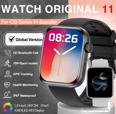 Inspire Curations S11 AMOLED GPS Smartwatch With Bluetooth Call, Waterproof & Sports Tracking gold