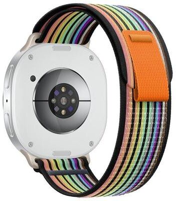 Everyday Crate Samsung Galaxy Watch8 Classic Nylon Watch Band Wild Path Loop Adjustable Sport Strap black Rainbow