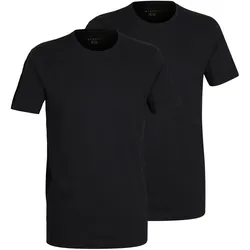 bugatti Herren T-Shirt, 2er Pack - Unterhemd, Crew Neck, Rundhals, Slim fit Schwarz / 2XL