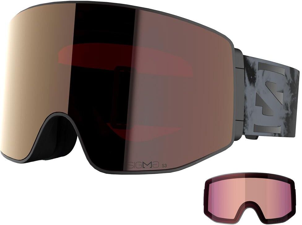 Salomon  - Sentry Prime Black Sigma Gun Metal + Sigma Light Blue - Masque de Ski