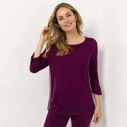 CASHMASOFT Pullover, 3/4-Arm Rundhalsausschnitt Galon-Streifen figurumspielend