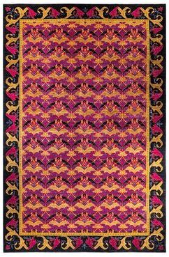 "Overton Handknotted Wool Vintage Inspired Contemporary Arts & Crafts Black Area Rug - 17' 10"" x 11' 10"""
