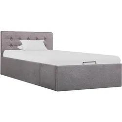 vidaXL Stauraumbett Hydraulisch Taupe Stoff 90×200 cm