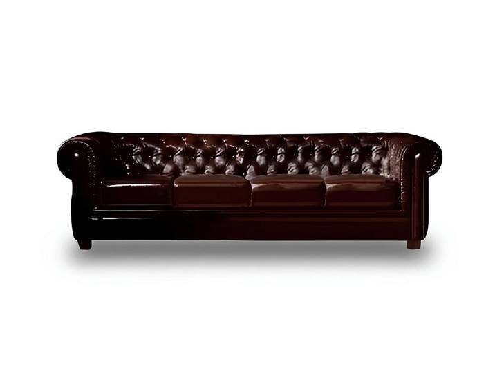 Xlmoebel Chesterfield-Sofa Hochwertiges Polster-Sofa im Leder Design Sofort, 4-Sitzer, Hergestellt in Europa