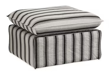 HKliving Hocker Nomad Rocco stof - Chalkstripe