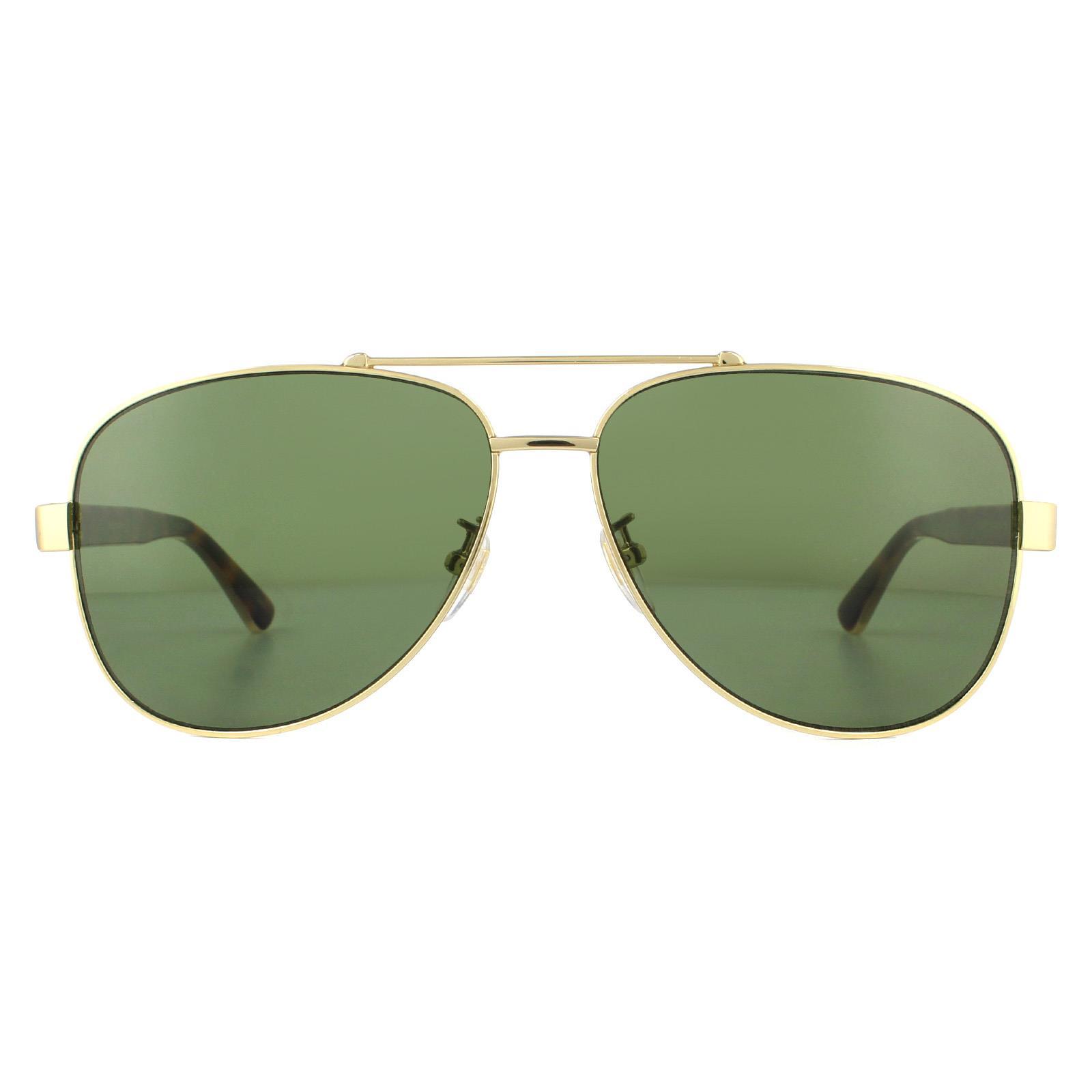 Lunettes De Soleil Gucci GG0528S 009 Vert De L'or Et De La Havane