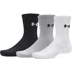 3er Pack UNDER ARMOUR Performance Cotton Crew Socken 101 - white/steel/steel L (42-47.5)