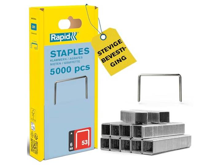 Rapid tackernieten No. 53, 6 mm, 5.000 stuks fijndraadnieten