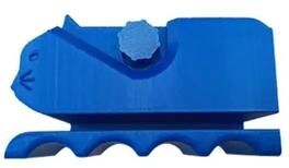 Uplift Essentials Cute Kitten Shaped Cardboard Cutter Tool For DIY Cat Scratchers blue