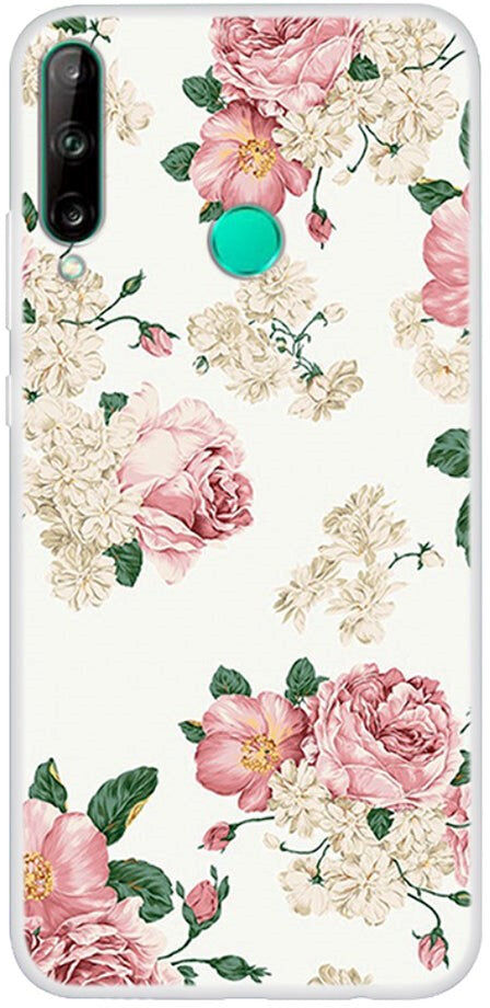INCOVER Huawei P40 Lite E Fleksibelt Plastik Cover - Blomster