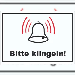 HB-Druck Bitte klingeln Aufkleber A2 (420x594mm)