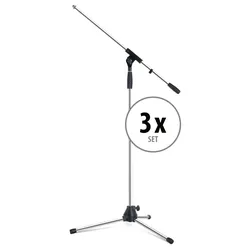 Pronomic Mikrofonständer MS-25C Pro Chrom 3x Set