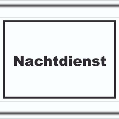 HB-Druck Nachtdienst Schild mit Text Nachtschalter waagerecht A4 (210x297mm)