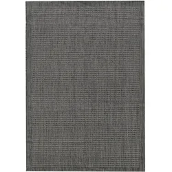 Carpetsale24 In- & Outdoor Teppich Wetterfest 80 x 150 cm Läufer Schwarz - Wasserfest, Flachgewebe, für Balkon, Garten, Terrasse und als Küchenläufer