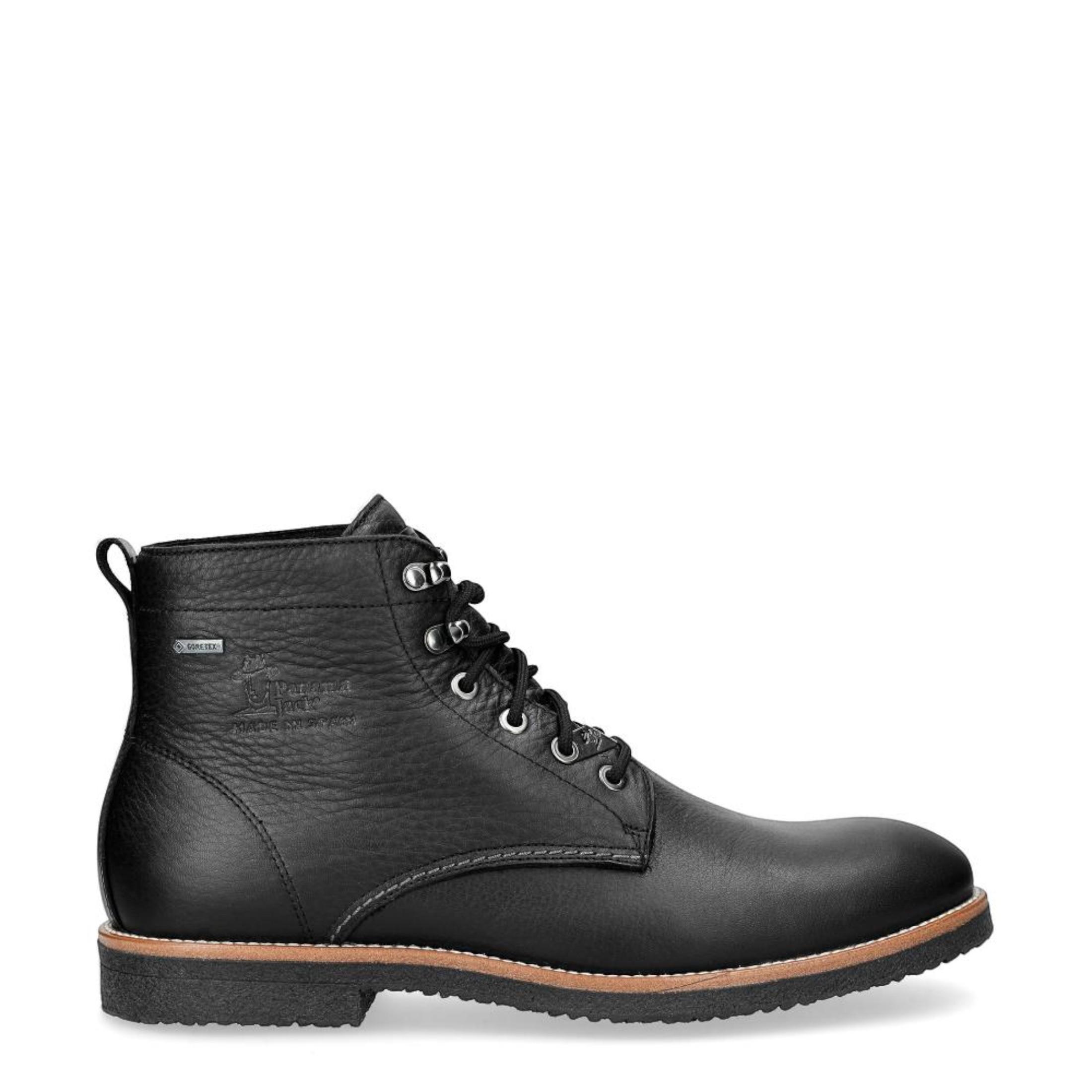 Panama Jack Heren Glasgow GTX C3 Zwarte Waterdichte Leren Enkellaarsjes
