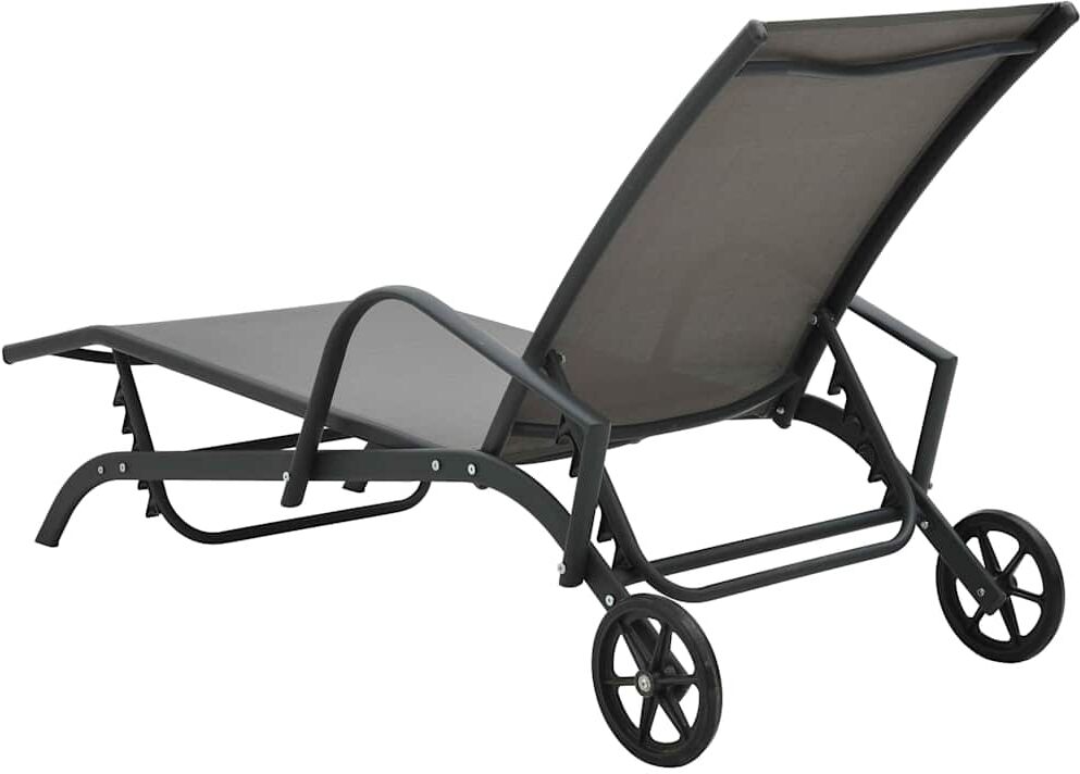 vidaXL Chaise longue Acier et textilène