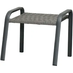 OUTFLEXX Kiribati Fußhocker, grau, Aluminium/Polyrattan, 59x50x49,5 cm