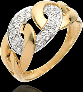Edenly Ring Kettenglieder in Gelbgold - 24 Diamanten