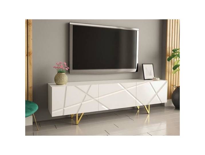 Meuble TV - Meuble TV Merced M100 471004 - Blanc - 180x52x37cm
