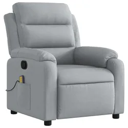 vidaXL Massage-Relaxsessel, hellgrauer Stoff