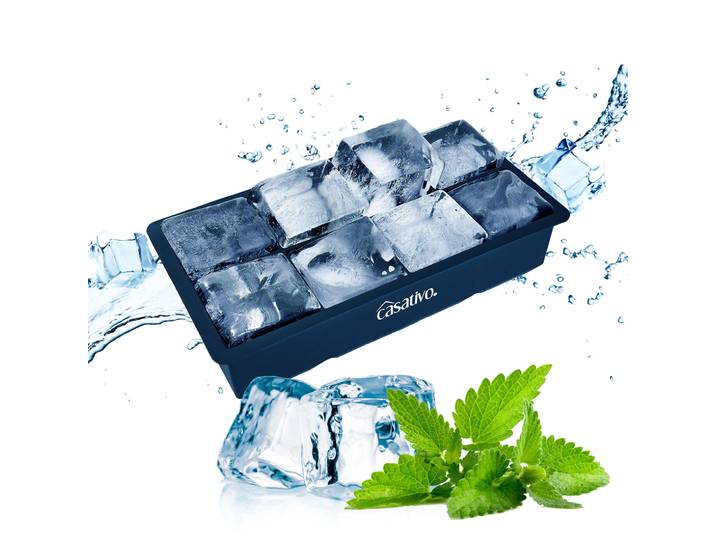 XXL Silikon Eiswürfelform 8-Fach, 5x5 cm, für 1 Liter