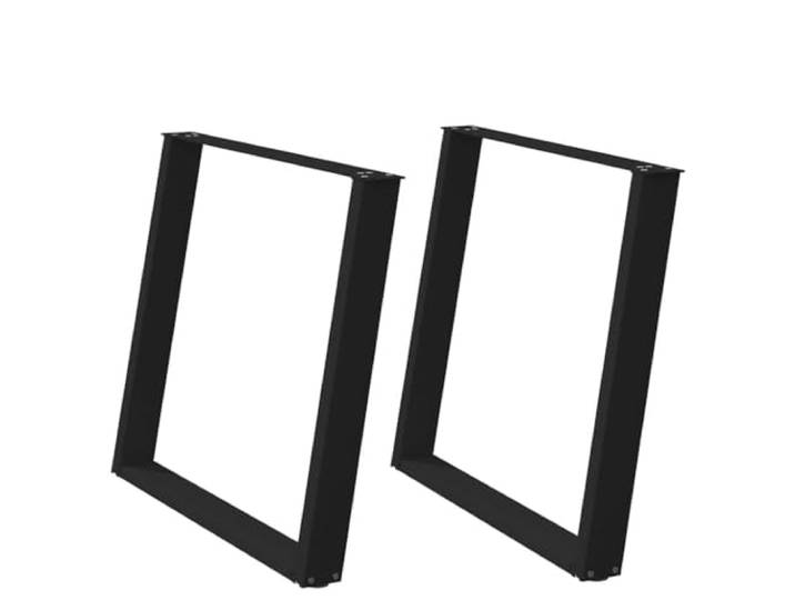 HGDFWRQW Esstischbeine U-Form 2er Set Metall 100 x 72-73 cm Schwarz Stabile Kufen für Esszimmer und Arbeitszimmer mit verstellbaren Ausgleichsfüßen gegen Kippeln auf unebenen Böden.