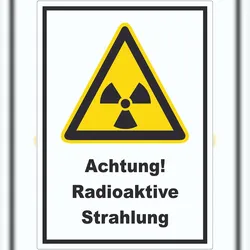 HB-Druck Achtung Radioaktive Strahlung Aufkleber A2 (420x594mm)