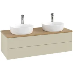 Villeroy & Boch Waschbeckenunterschrank Antao, Silk Grey Matt Lacquer, 1200x360x500mm, mit Beleuchtung und Push-to-open Funktion