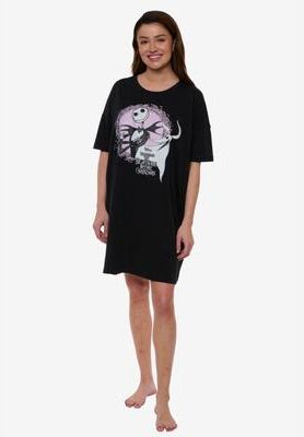 Plus Size Women's Disney Nightmare Before Christmas Jack Skellington Sleep Shirt Nightgown Pajamas Sleepwear by Disney in Black