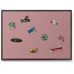 MAGNETTAFEL 100x70 cm Schwarzer Rahmen Pastellrosa