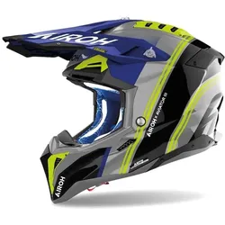 Airoh, Motorradhelm, Aviator 3 Hima Blauw Geel Crosshelm - Maat M - Helm (M)