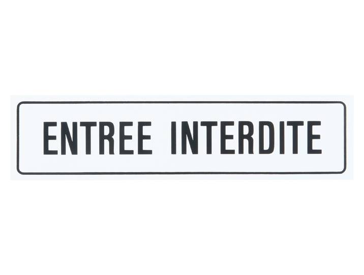 Schild «Entrée interdite» 20 × 5 cm