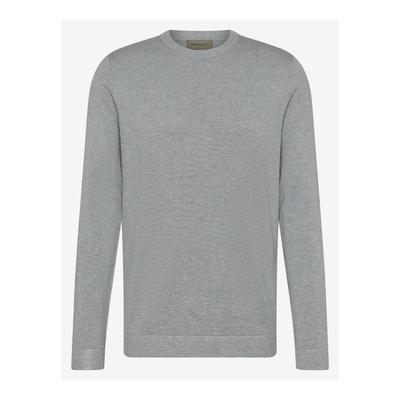 Rundhalspullover BENVENUTO. "BENVENUTO. Pullover AMOS", Herren, Gr. M, lightgrau, Pullover Rundhalspullover, mit weichem Strickmaterial